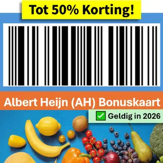Albert Heijn Bonuskaart streepjescode voor directe BONUS-korting bij AH-supermarkten in Nederland — getest in Amsterdam, Zaandam, Utrecht en Rotterdam.