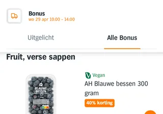 AH Bonus deals week 18 – blueberries 40% off