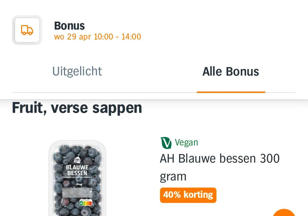 AH Bonus deals week 18 – blueberries 40% off