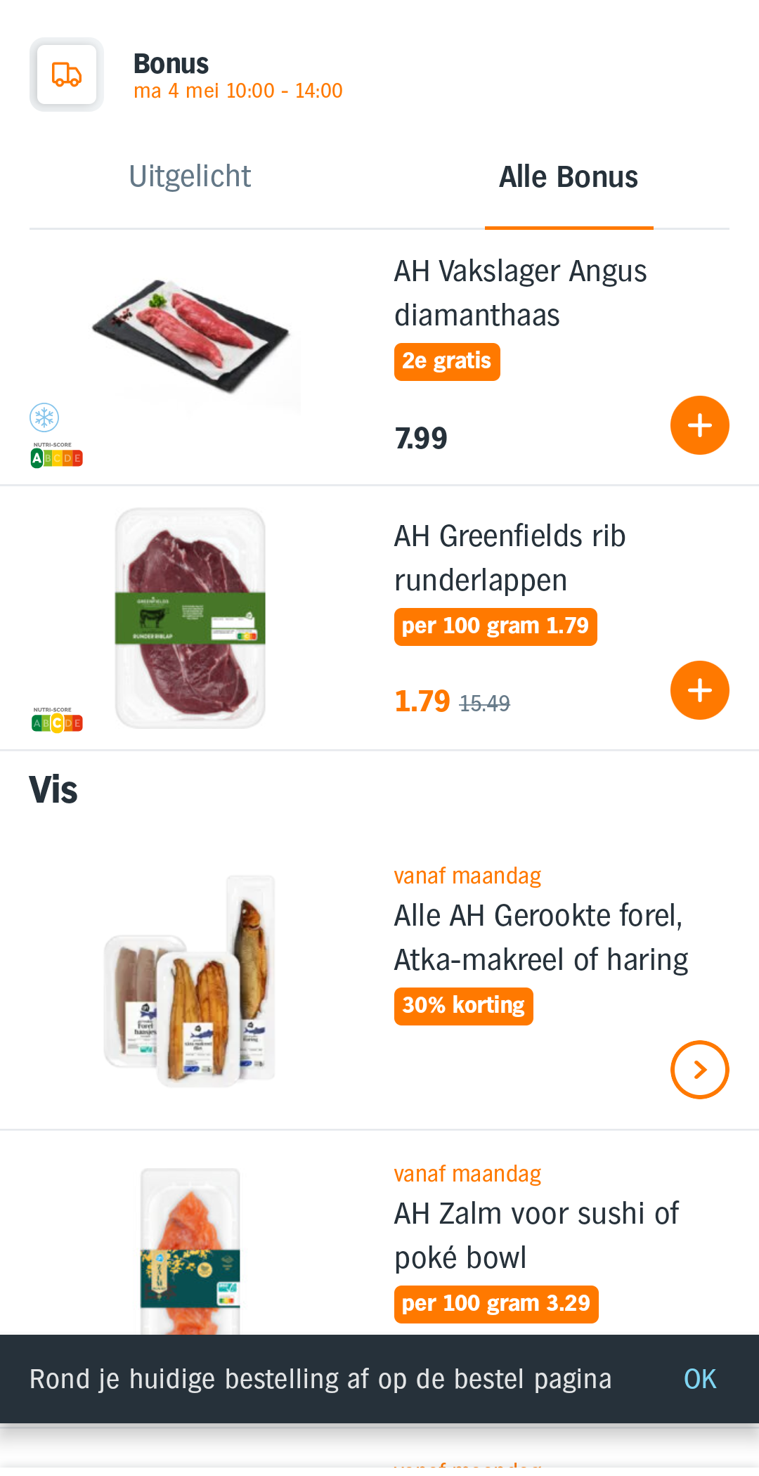 AH Vakslager Angus diamanthaas buy-one-get-one-free and Greenfields rib runderlappen